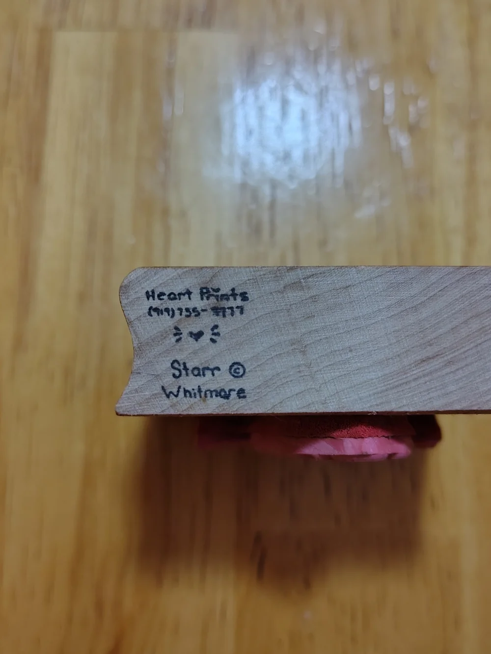 Vintage Starr Whitmore Heart Prints Basket Rubber Stamp F-793 Wood Mount Craft